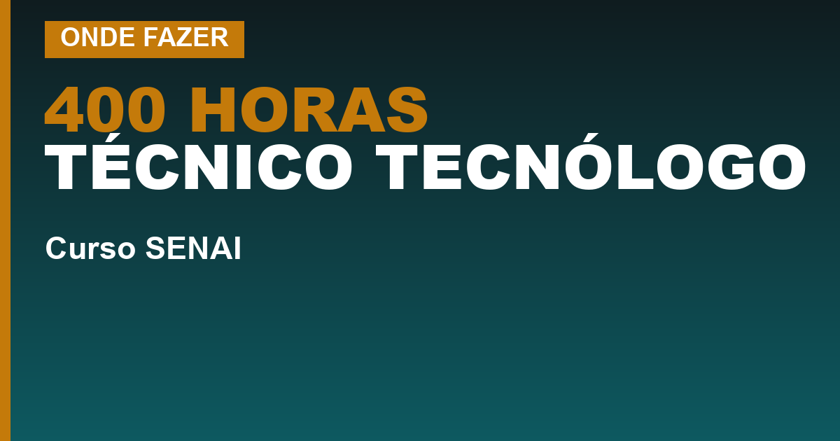 400 HORAS TÉCNICO TECNÓLOGO — Curso técnico ou tecnólogo: onde um termina, o outro ainda não começou