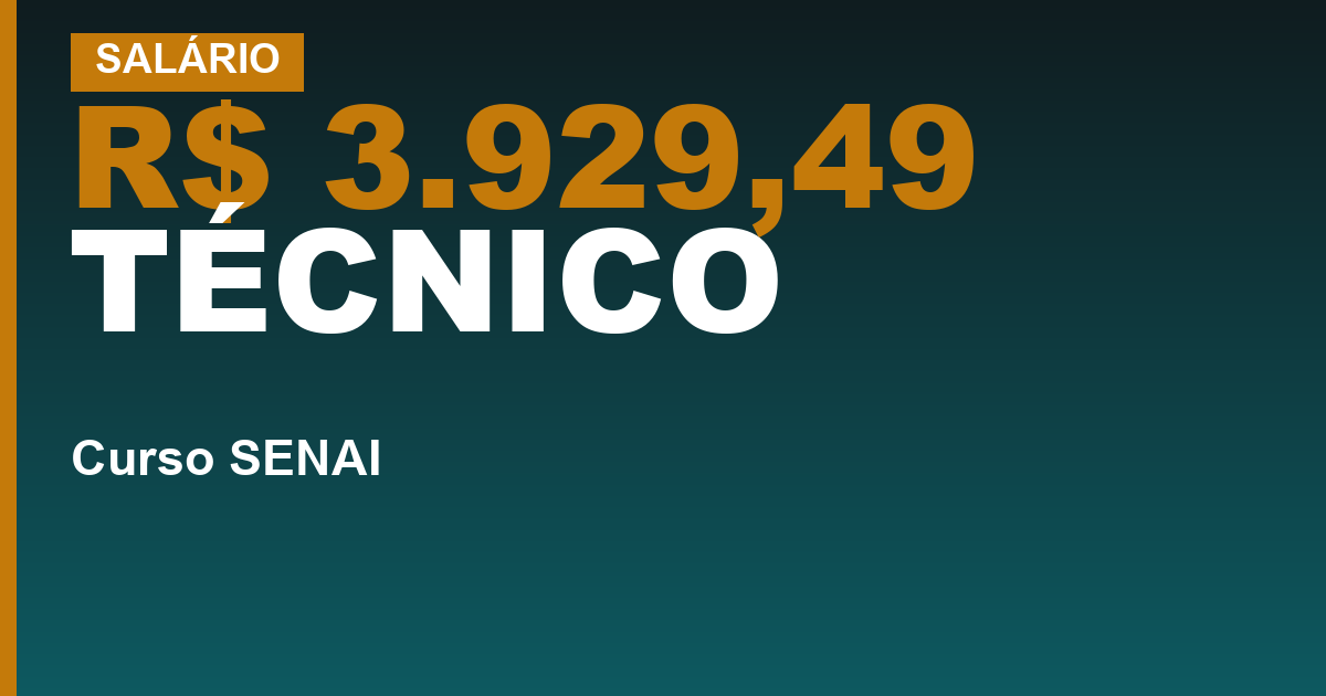 R$ 3.929,49 TÉCNICO — Qual curso técnico do SENAI ganha mais: o que o CAGED mostra e por que o piso do sindicato é maior que a média